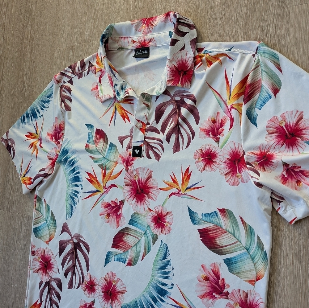 Bad Birdie Shirt Men's XL Hawaiian Dreams Golf Polo Stretch